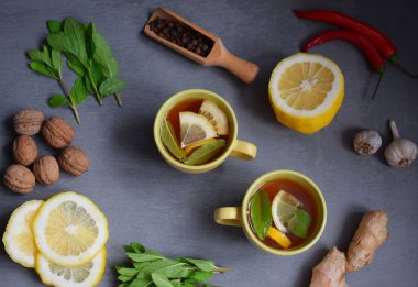 Geleneksel tıp ve etnosbilim. Limonlu sıcak çay.