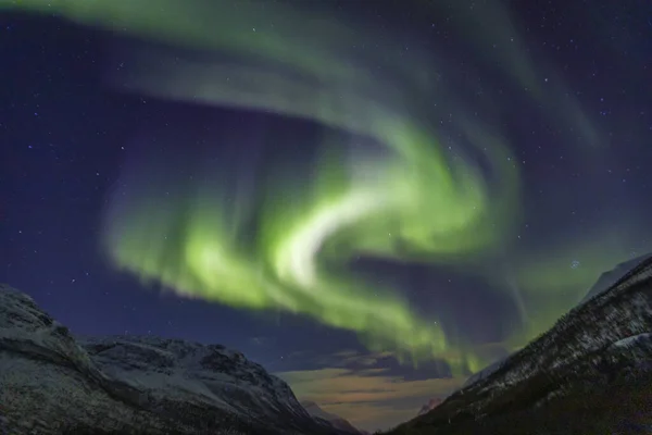 Výstřely Lakselvdalen Severními Světly Severní Norsko — Stock fotografie