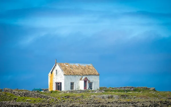 small houses on the hill in iceland