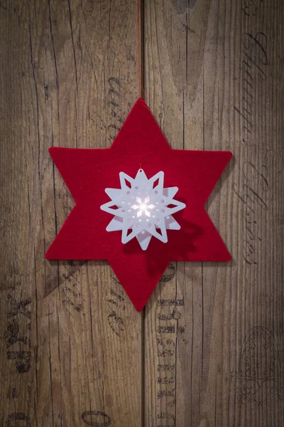 Christmas Star Wooden Background — Stock Photo, Image