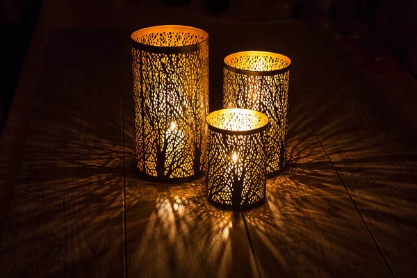 Candle Light Table Candle Glass — Stock Photo, Image