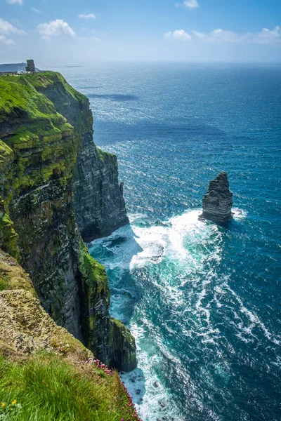 Walking Very Spectacular Cliffs Moher Clare Ireland — Stock fotografie