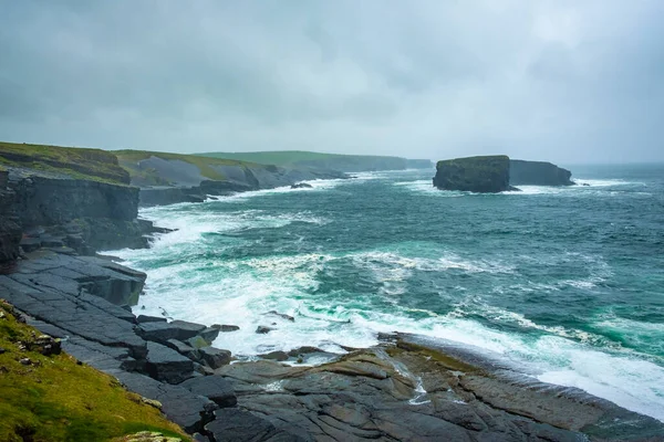 Tempo Tempestuoso Kilkee Cliffs County Clare Irlanda — Fotografia de Stock