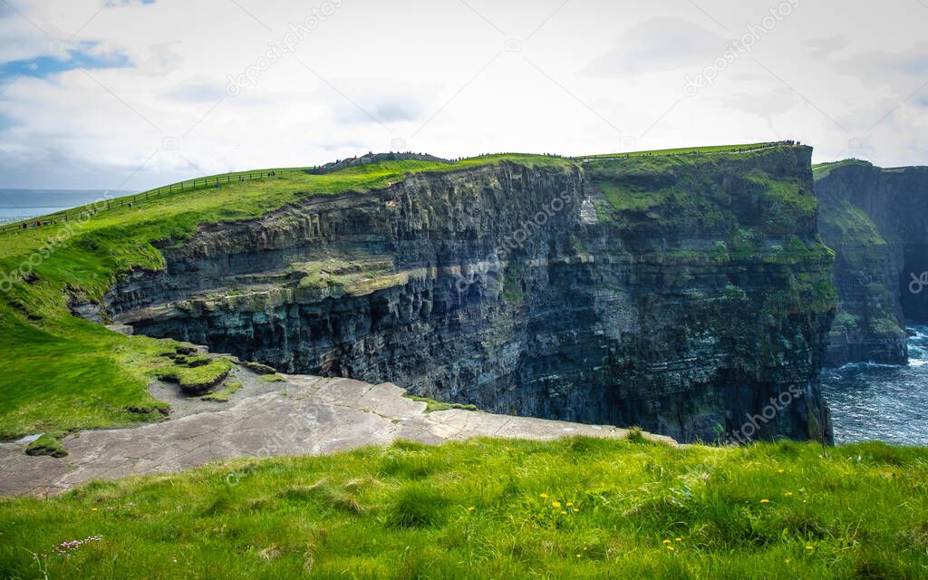 walking at the very spectacular Cliffs of Moher, Co Clare, Ireland