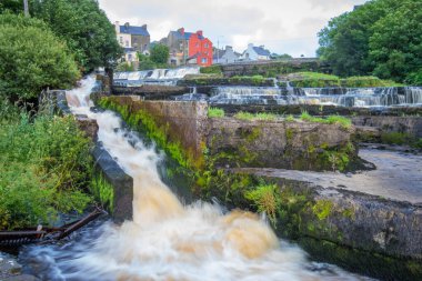 waterfall in the small town Ennistymon, Co Clare, Ireland clipart