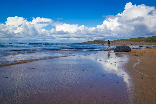 Promenader Längs Den Underbara Fanore Stranden Burren Clare Irland — Stockfoto