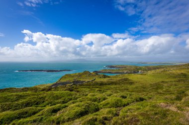 Sherkin Adası 'ndaki okyanus kayalıkları, West Cork, İrlanda