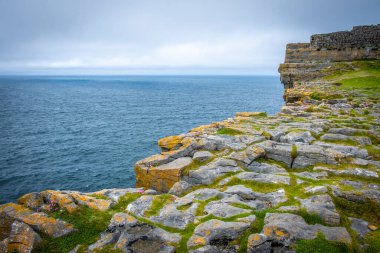 Cliff at Dun Aonghasa on Inshmore, Aran Islands, Co Galway, Ireland  clipart