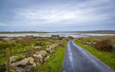 Road on Omay Island in County Galway, Ireland clipart