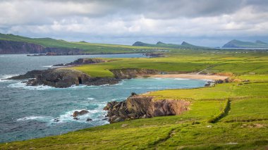 Dingle Yarımadası 'ndaki Slea Head Sahili, Co Kerry, İrlanda 