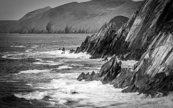 Black White Shot Wybrzeża Slea Head Półwyspie Dingle Kerry Irlandia — Zdjęcie stockowe