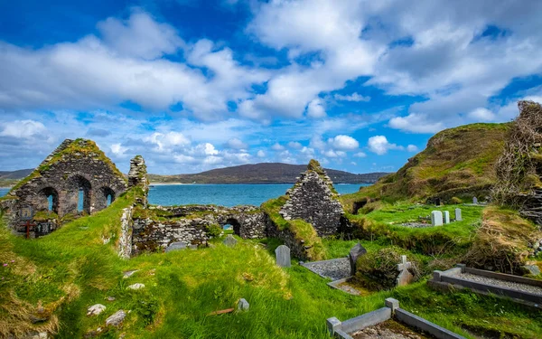 Old Ruins Abbey Island Derrynane Beach Ring Kerry Caherdaniel County — Fotografia de Stock