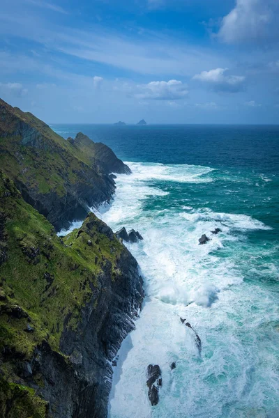 Piękne Oceaniczne Klify Kerry Irlandii — Zdjęcie stockowe