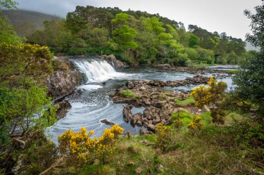 Aasleagh Waterfall with cascades at the end of Killary Fjord, Co Mayo, Ireland clipart