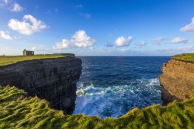 spectacular cliffwalk at Downpatrick Head, Co Mayo, Ireland clipart