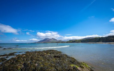Kilsallagh plajı Croagh Patrick, Co Mayo, İrlanda manzaralı