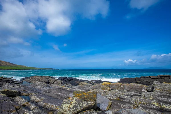 Ocean Kamienne Wybrzeże Wyspy Valentia Irlandii — Zdjęcie stockowe