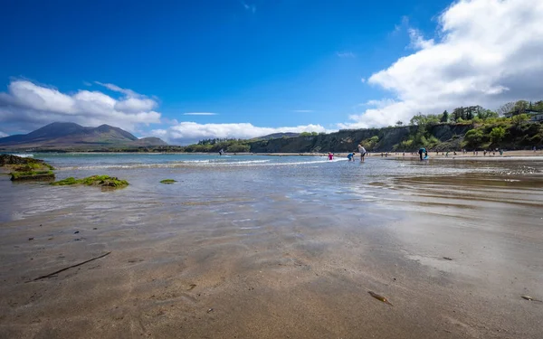 Praia Kilsallagh Com Vista Para Croagh Patrick Mayo Irlanda — Fotografia de Stock