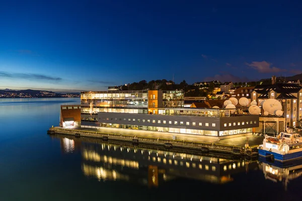 Bergen Cidade Noite Noruega — Fotografia de Stock