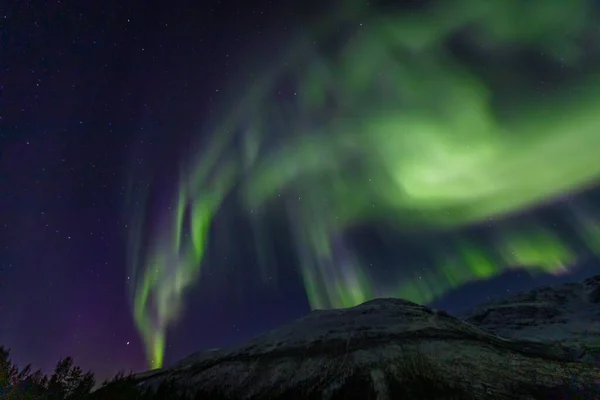 Τοπίο Την Aurora Borealis Πάνω Από Lakselvbukt Βόρεια Νορβηγία — Φωτογραφία Αρχείου