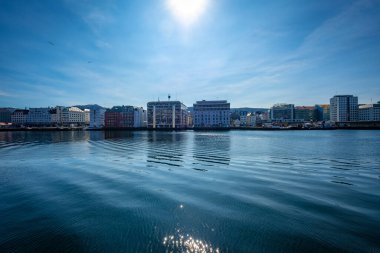 Norveç 'te Bergen şehir manzarası