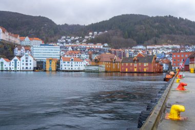 Norveç 'te Bergen şehir manzarası 