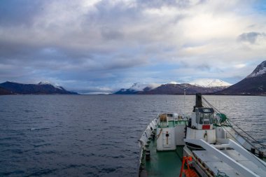 Norveç Denizi 'ndeki yolcu gemisinden güzel manzara 
