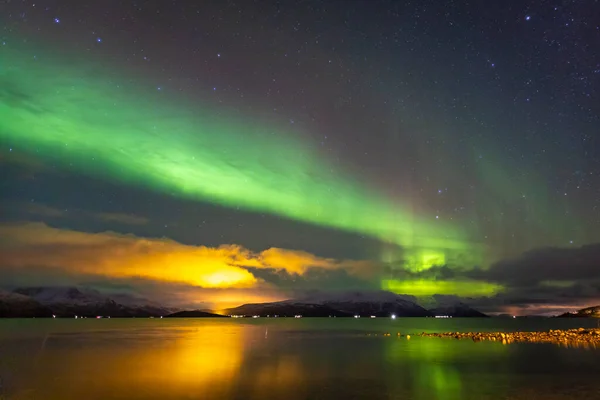 Norrsken Från Skittenelv Nordnorge — Stockfoto