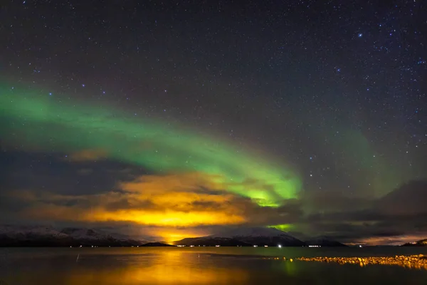 Norrsken Från Skittenelv Nordnorge — Stockfoto