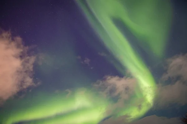 Aurora Borealis Nad Tromso Norwegia Północna — Zdjęcie stockowe