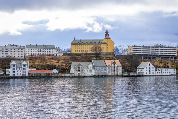 Città Vecchia Alesund Sul Mar Norvegese — Foto Stock
