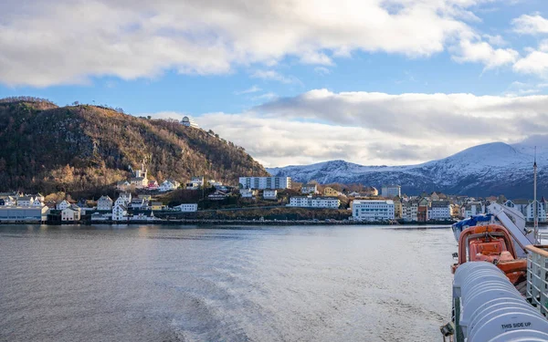 Città Vecchia Alesund Sul Mar Norvegese — Foto Stock