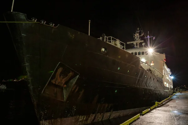 Oud Passagiersschip Langs Noorse Kust Varen Ligt Trondheim — Stockfoto