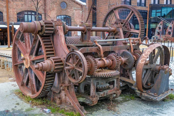 Vestidos Antiguos Una Grúa Histórica Trondheim — Foto de Stock