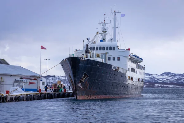 Old Ship Pier Finnsnes Noord Noorwegen — Stockfoto