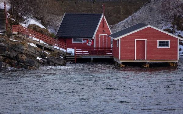 Case Lungo Costa Vicino Finnsnes Nel Nord Della Norvegia — Foto Stock