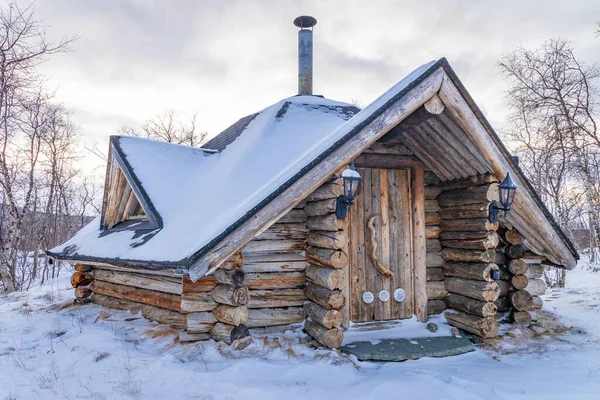 Houten Hut Kilpisjarvi Dorp Gemeente Enontekio Lapland Finland — Stockfoto