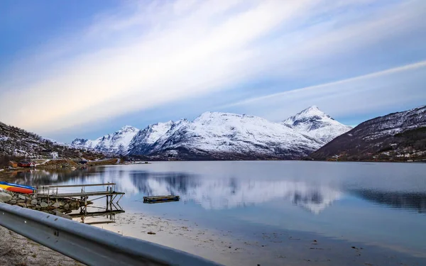 Fjordvegen Landschaft Nordnorwegen — Stockfoto