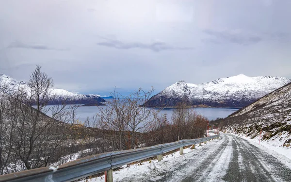 Road Tromvik Rekvik Mountains — Stock Photo, Image