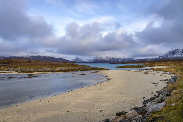 Zeekust Van Sommaroy Troms Finnmark Noorwegen — Stockfoto