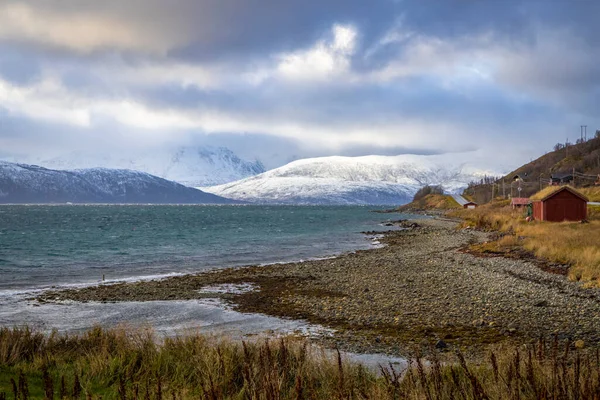 Straumsbukta Sur Kvalya Norvège Nord — Photo