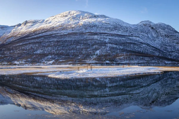 Prachtig Lakselvbukt Meer Noord Noorwegen — Stockfoto