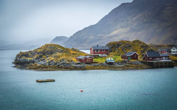 Îles Lofoten Dans Nord Lever Soleil — Photo