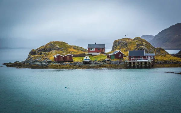 Vue Des Maisons Maison Îles Lofoten — Photo