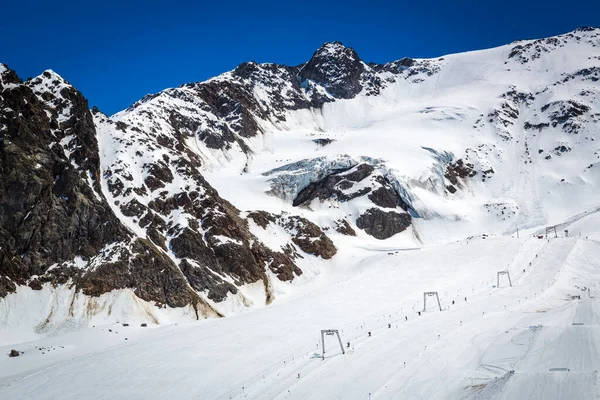 奥地利蒂罗尔Kaunertaler Gletscher滑雪胜地 — 图库照片