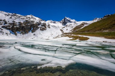 Karlı Alp Dağları manzarası, Tirol, Avusturya