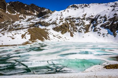 Karlı Alp Dağları manzarası, Tirol, Avusturya