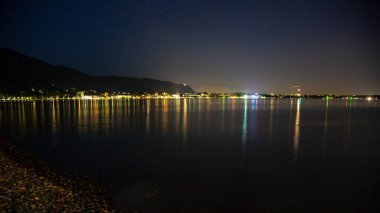 Güzel Constance Gölü Avusturya 'da geceleyin 