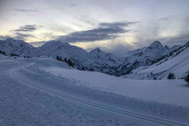 Avusturya 'da karlı Hochtann Dağı Geçidi