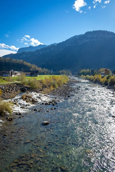 奥地利Bregenzerache山河沿岸地区 — 图库照片